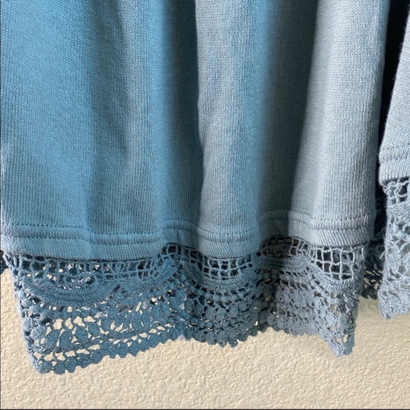 SALE! Free People Prarie Days light blue lace top - Picture 5 of 10
